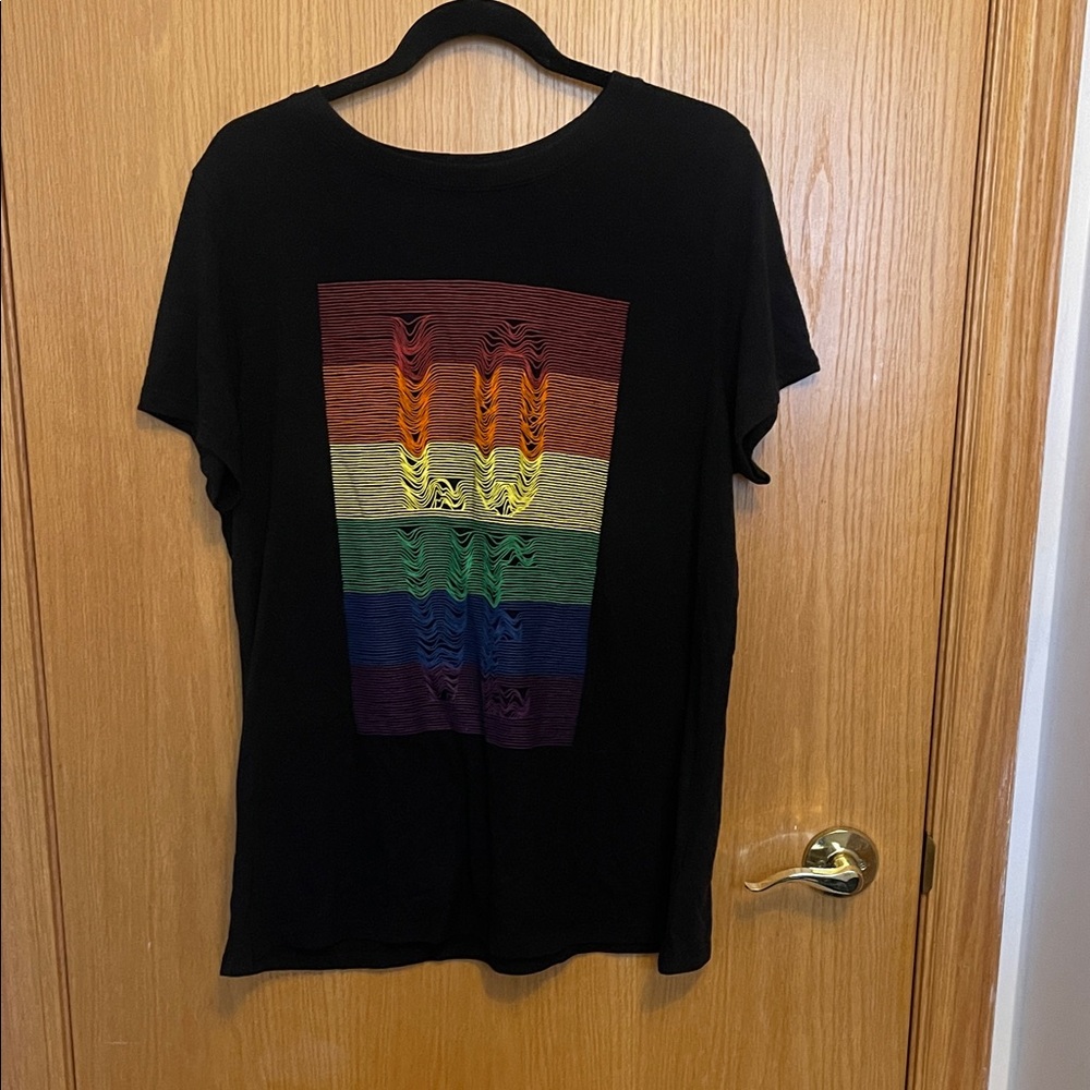 Torrid Strong Black Love Tee with Colorful Stripes